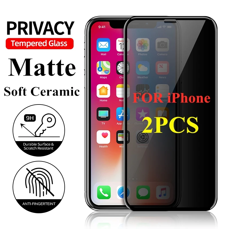 

1-2PCS Matte Soft Ceramic Tempered Glass Film for IPhone 12 Pro Xs Max XS XR 11 7 8 6 6s Plus Frosted Privacy Screen Protector