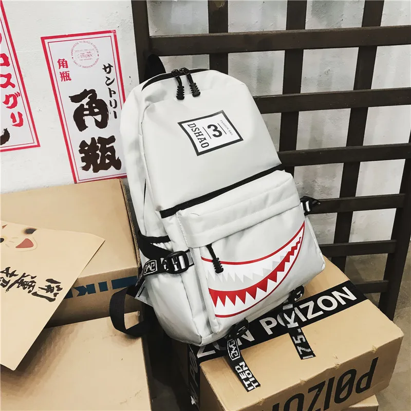 Сумка на плечо с рисунком большого зуба из ткани Оксфорд модная Мужская и Женская