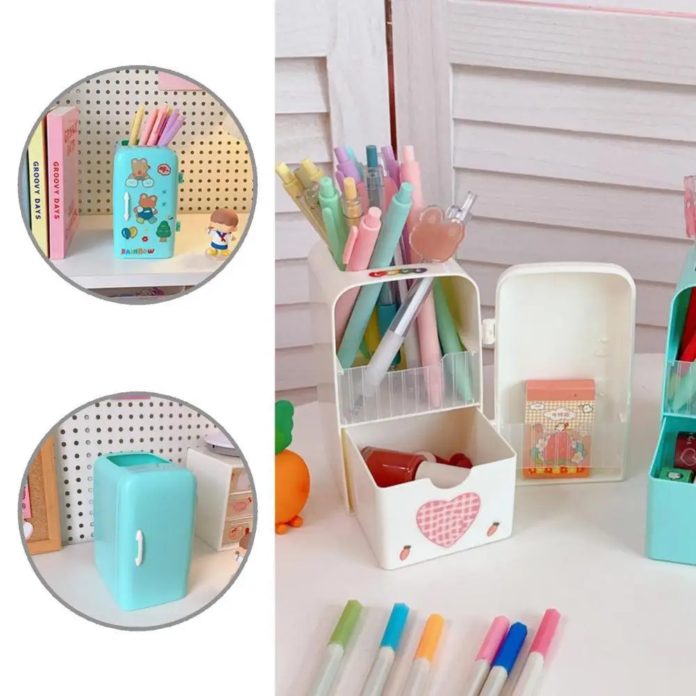

Convenient 3 Colors Optional Lovely Refrigerator Pen Organizer for Office