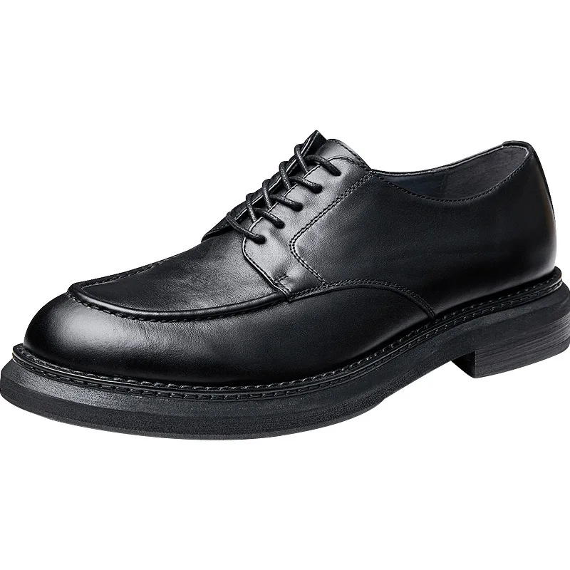 

All-match Cowhide Lace-Up Business Men Shoes en Dress Shoes for Men High Quality Genuine Leather Shoes Flats Fashion Spring