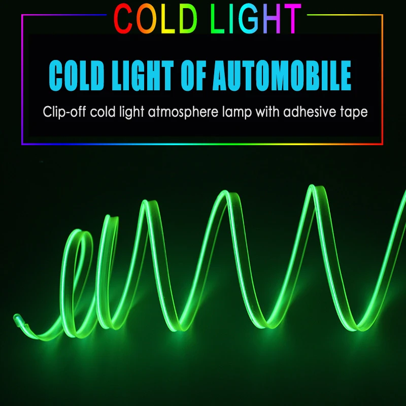 5m car interior accessories atmosphere lamp EL cold light line with USB DIY Decorative Dash board Console Door LED Ambient Light