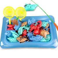 gy childrens magnetic fishing toys suit 3 year old child 2 fishing rod boy kitten crocheted fish baby puzzle fish catching girl