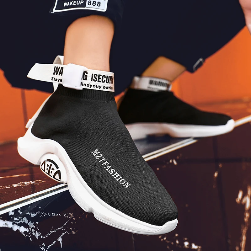 High Top Men Casual Shoes Comfortable Fashion Sneakers for Sock Brand Outdoor Leisure Footwear Black Zapatillas Hombre | Обувь