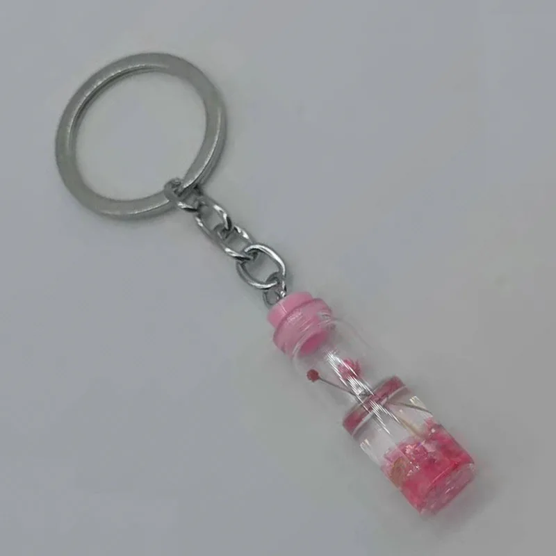 Брелок цветок с высушенной розой круглый брелок из хрустального стекла для