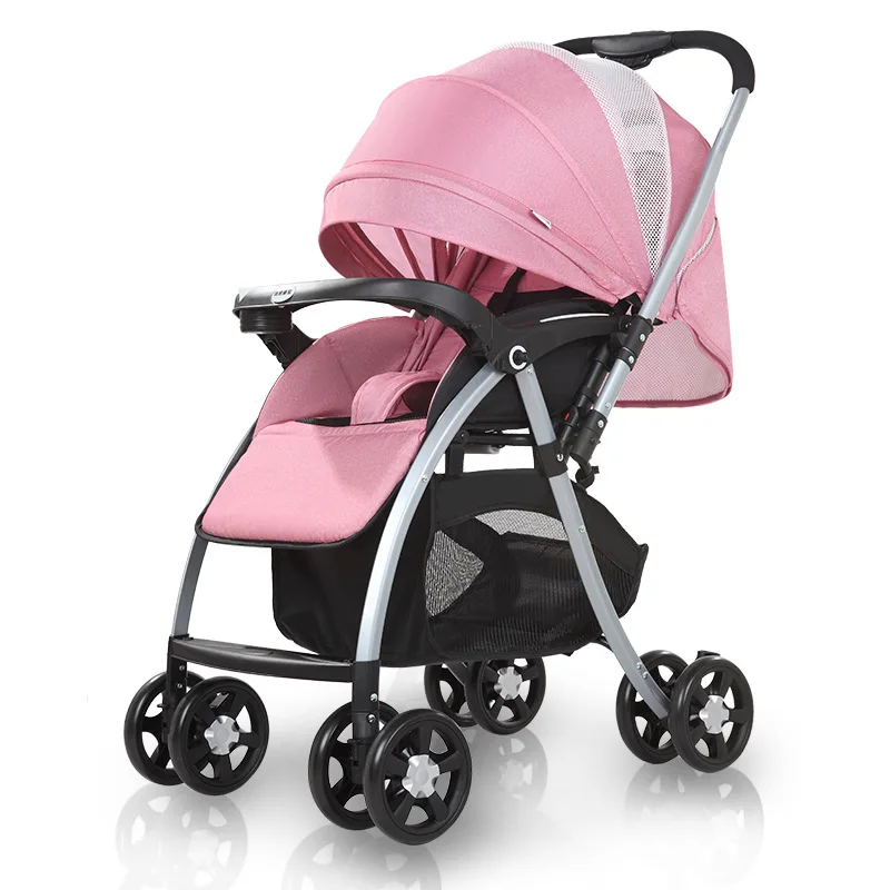 Детская коляска с высоким ландшафтом двусторонний амортизатор складной