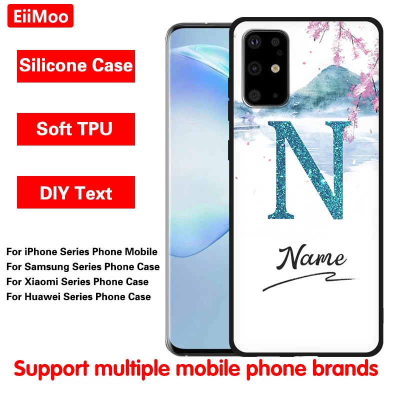 Чехол EiiMoo с буквенным текстом на заказ для Samsung Galaxy Note 10 Lite A30 A40 A50 S A60 A80 Note10 Plus 9 8 чехол именем заказ|Сумки