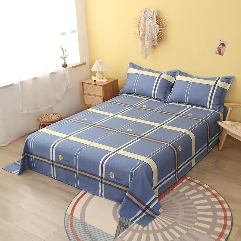 Постельное белье из чистого хлопка простыня размера Queen/King de lit плоские простыни в