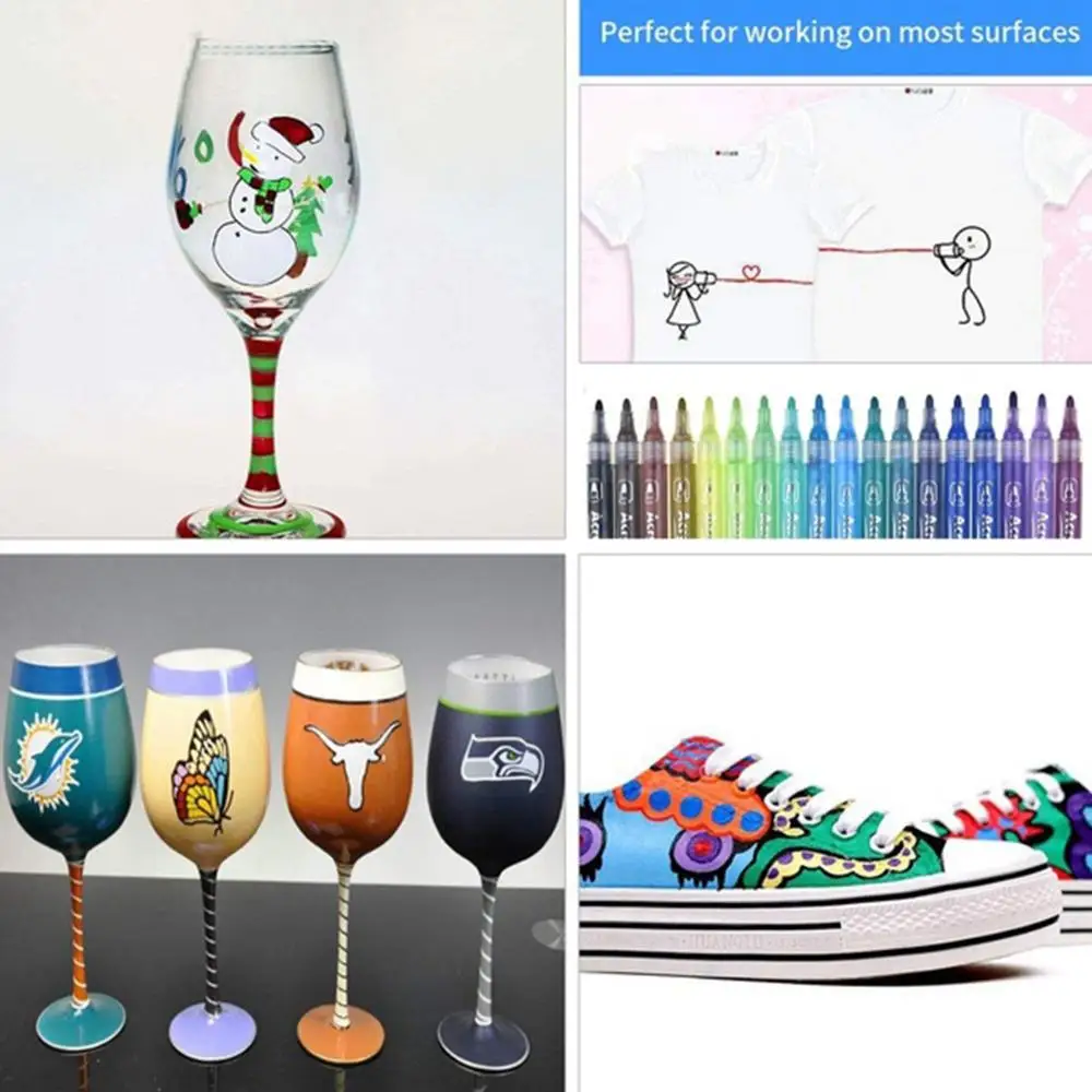 12/24 Цвета/набор акриловых маркер с перманентной краской ручка для Керамика