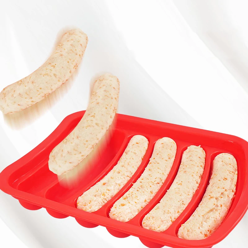 

Silicone Ham Hot Dog Burger Make Mould DIY Sausage Making Mould Baby Food Supplement Baking Tools Kitchen Props With 6 Grid