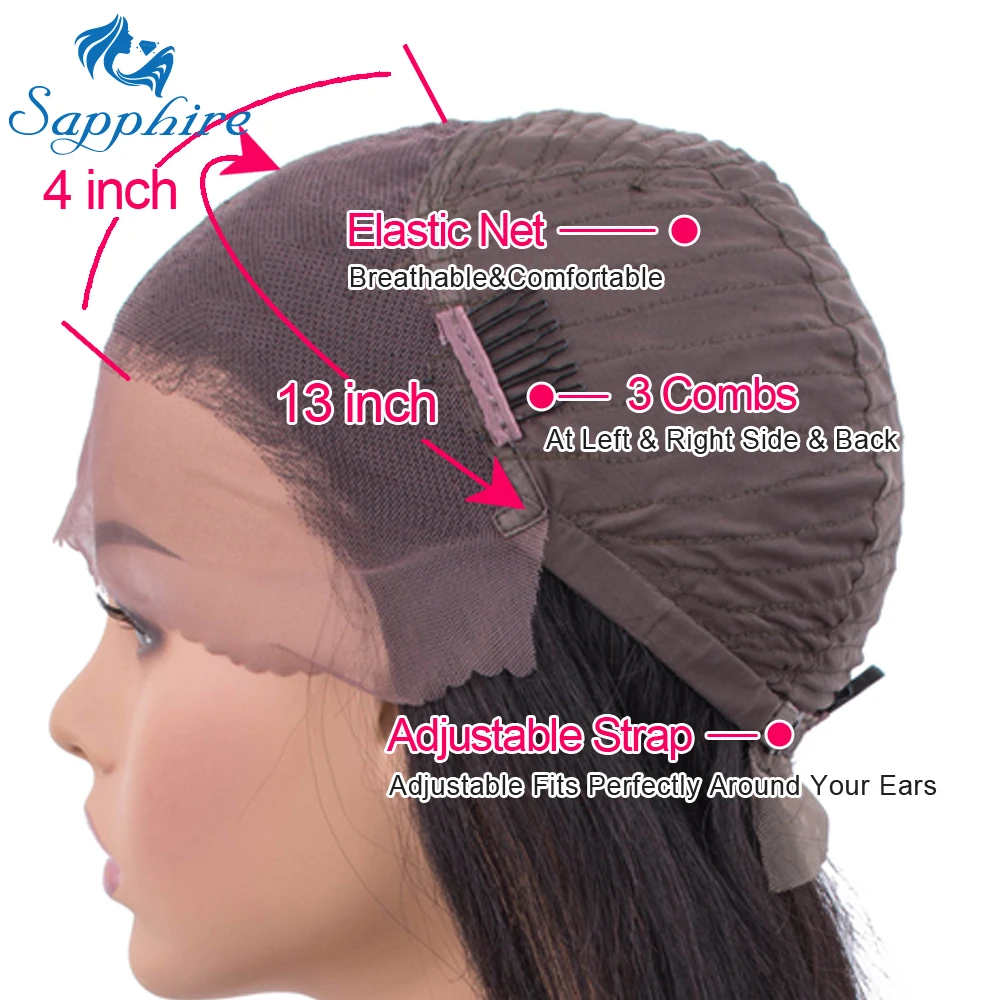 Sapphire 13*4 человеческие волосы бразильские прямые предварительно отобранные