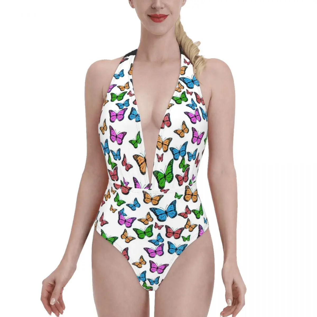 

Ladies Swimsuit Sexy Bikini Summer Ladies Deep V Neck One-piece Swimsuit Bikini One-piece Swimsuit Ladies Swimsuit
