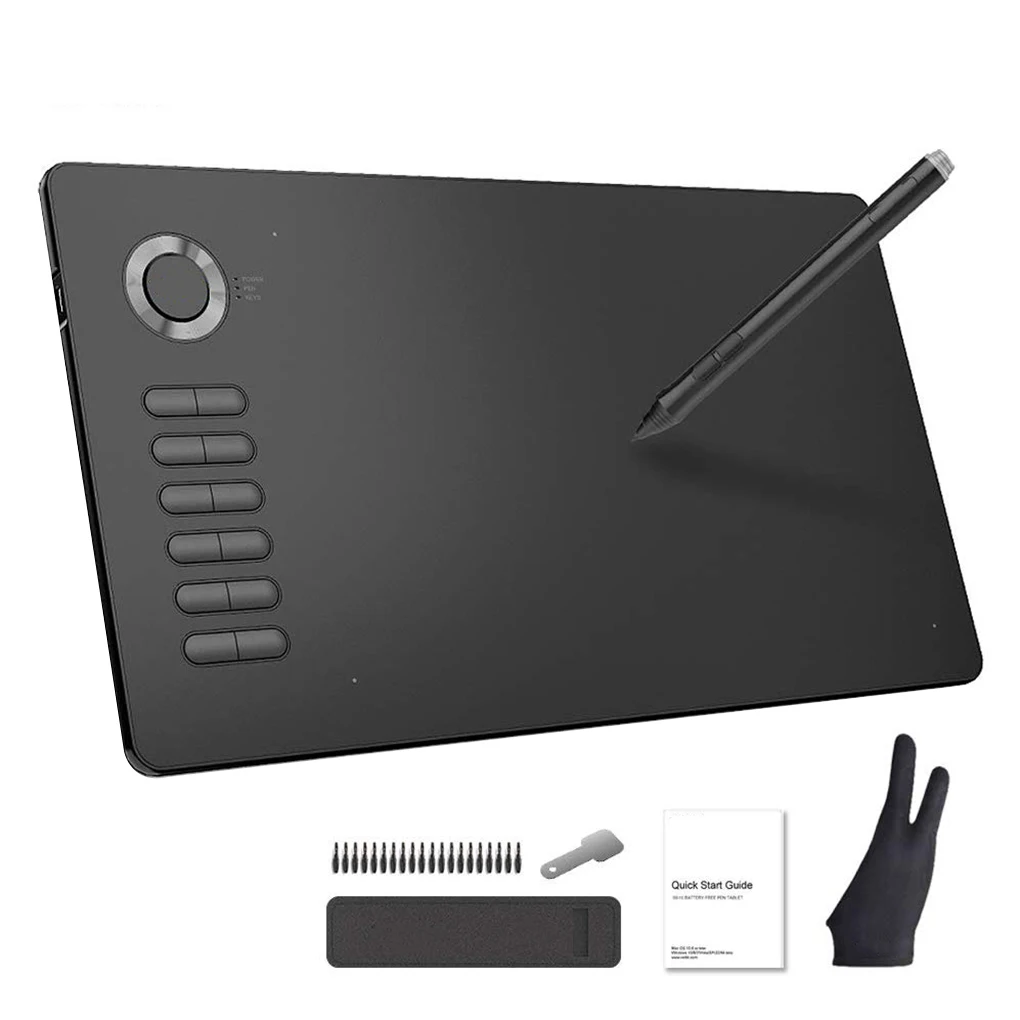 

VEIKK A15 Drawing Tablet 10x6 inch Graphic Pen Pad with Battery-Free Passive Stylus 12 Shortcut Keys