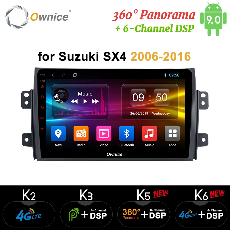Ownice Android 9 0 автомобильный DVD k3 k5 k6 для Suzuki SX4 2006 2007 2008 2009 2010 2011 2012 2016 Радио GPS