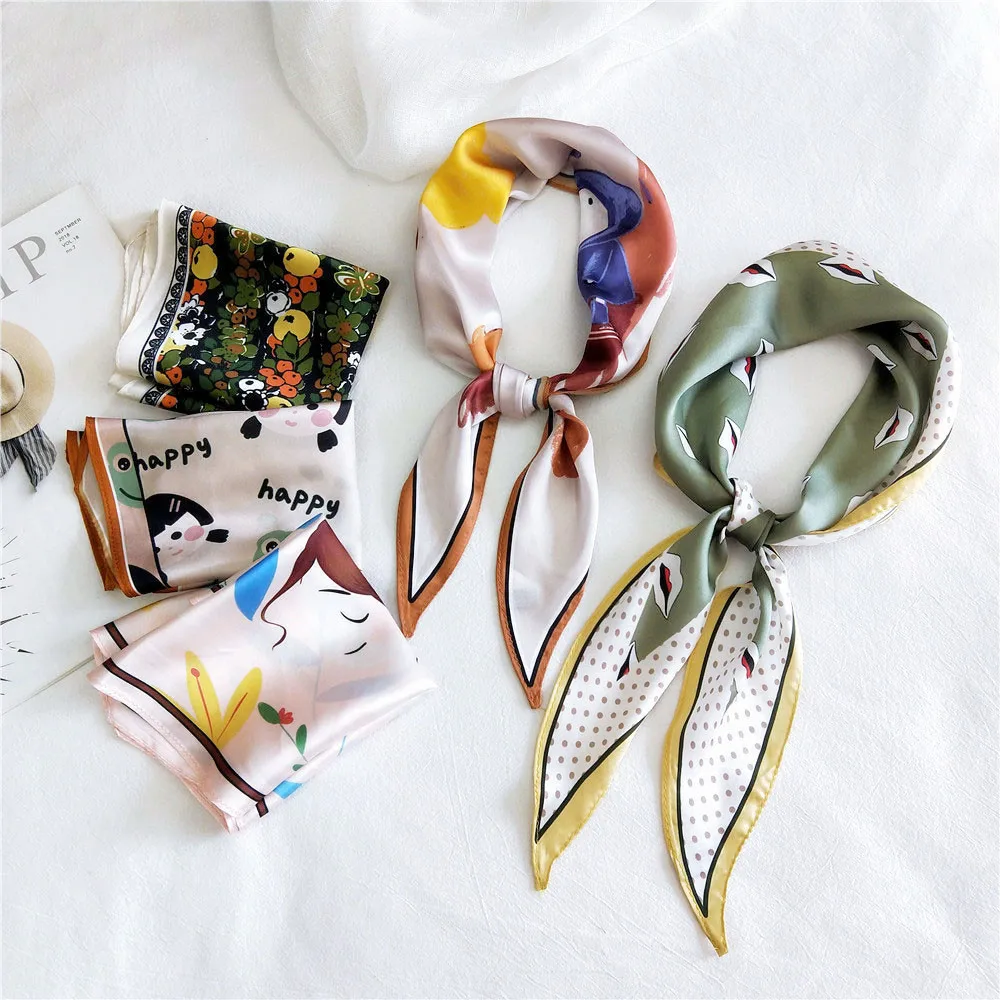 2021 дизайнерский женский шарф с животным принтом лошади шелковый для волос