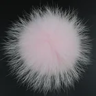 2 шт.лот помпон из натурального меха енота, помпон из коричневого меха, пушистый помпон, идеально подходит для вязаных шапок, енот