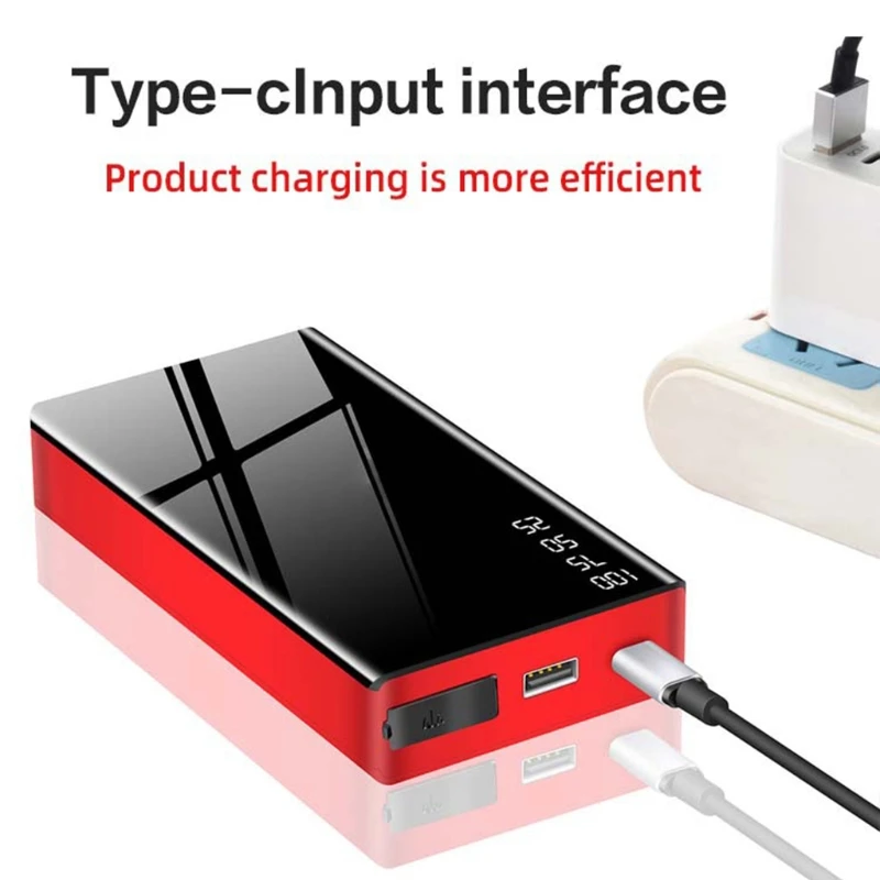 

1 Set Car Starter 20000mah Auto Emergency Start Power Supply 12v Car Built-in Led Flashlight Indicator Car Battery Charger