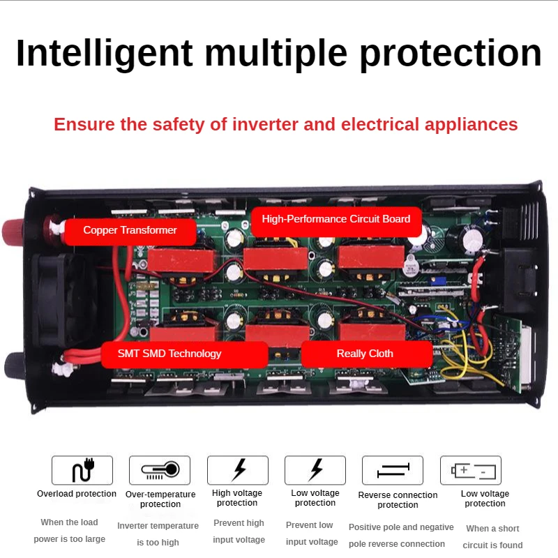 Бытовой инвертор 5000 Вт 12v24v48v60v72v220v1600w2200w3000w4000w для транспортных средств