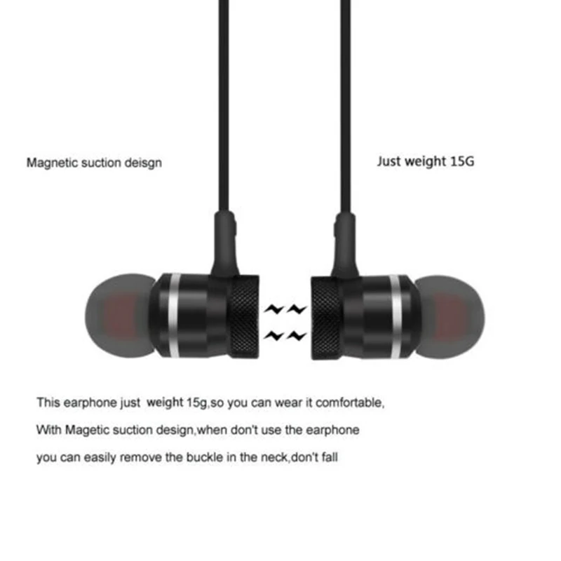 Универсальные Bluetooth V4.1 наушники спортивные магнитные Беспроводные с шейным