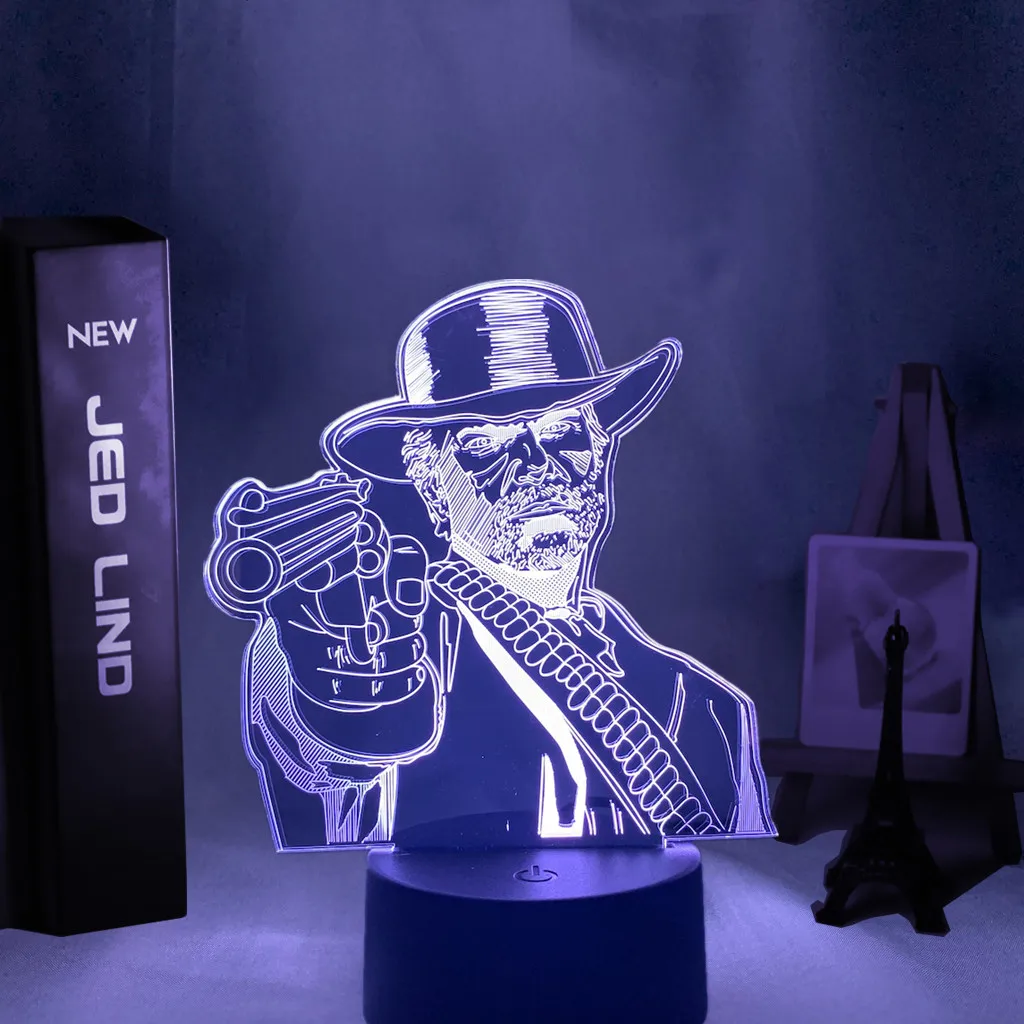 Игра Red Dead выкуп 2 подарок акриловая 3d лампа для игровой комнаты Декор Светильник