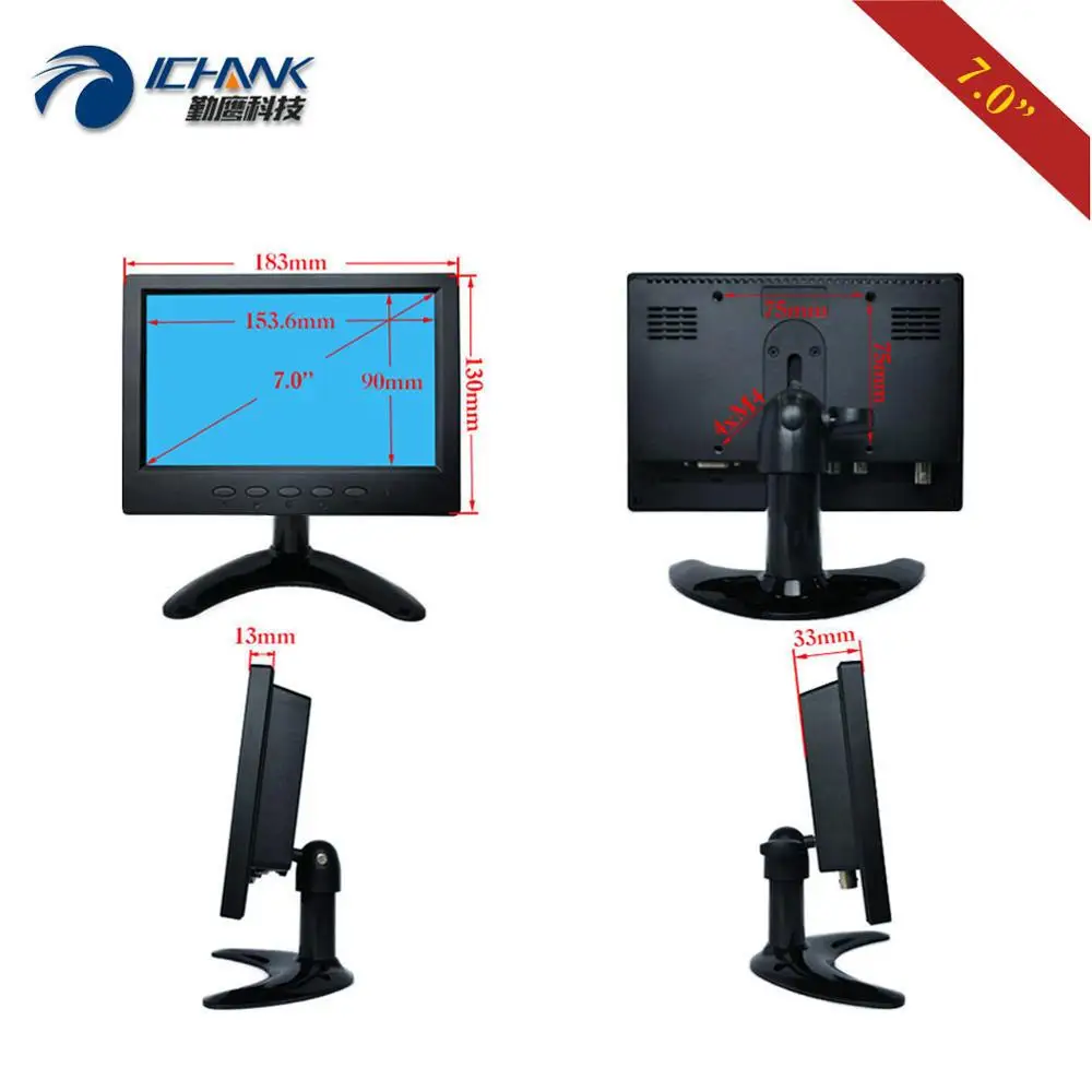 B070JN-ABHV/7 дюймов 1024x600 Портативный Built-in динамик HDMI AV BNC монитор для микроскопа