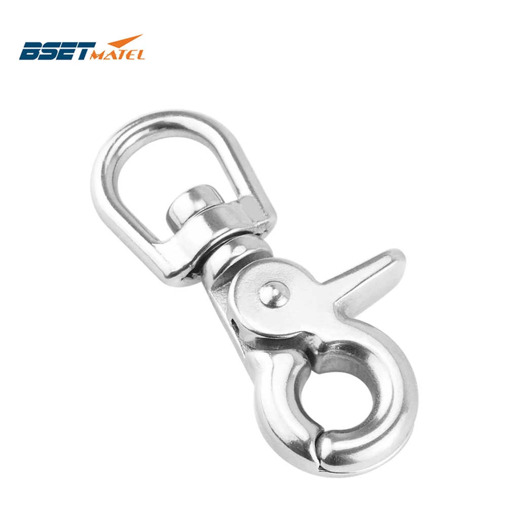 

BSET MATEL stainless steel 316 Webbing Bag Trigger Swivel Lobster Clasps Clips Snap Hooks Weave Paracord Lanyard Buckles