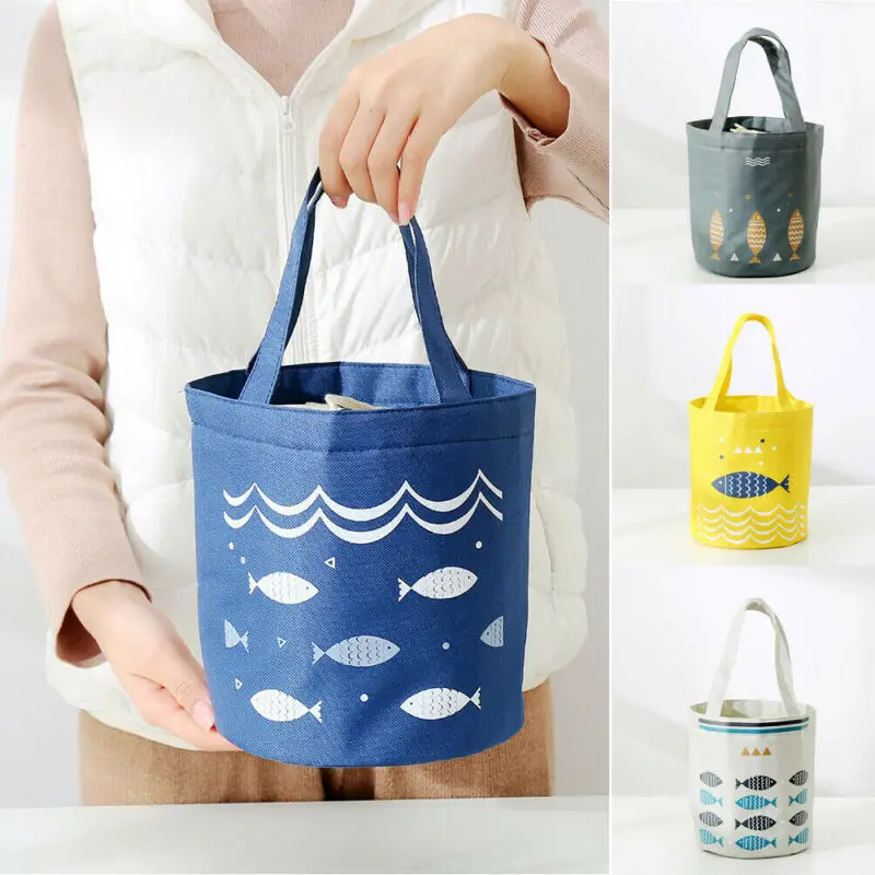 Женская сумка для обеда с рисунком волнистой рыбы изоляцией Термосумка