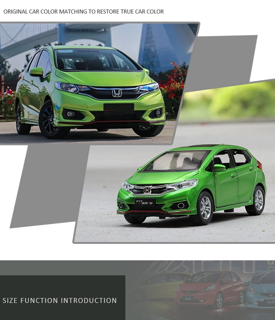 1:32 15,8 см Honda Fit Модель автомобиля игрушки с Люком и светильник функция оттягивания литые Автомобили Модель хэтчбек автомобиль игрушка для мальчиков