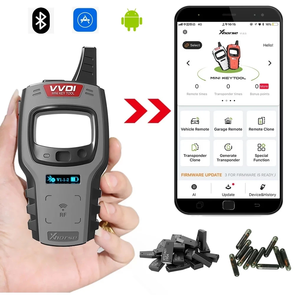 

Global Version Xhorse VVDI Mini Key Tool IOS Android Bluetooth VVDI Key Tool Support Super Clone Chip Car Key Programmer