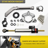 for kawasaki z1000 z 10002014 2017 2016 2015 cnc adjustable motorcycle linear reversed steering damper with bracket support