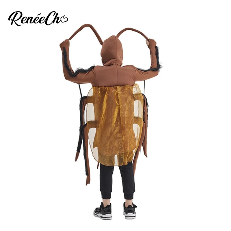 Reneecho Kids Cockroach Costume Halloween For Boys Insect Cosplay Funny Animal Purim |