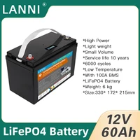 lithium iron phosphate battery 12v60ah is used for forklift golf cart lawn mower home appliance rv and boat machine