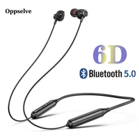 oppselve 5 0 bluetooth earphone sports neckband magnetic wireless headset stereo music metal earphones with mic for all phones