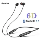 Oppselve 5,0 Bluetooth наушники Спорт шейным Магнитный Беспроводной гарнитура стерео музыкальные наушники из глянцевого металла, наушники с микрофоном для всех мобильных телефонов