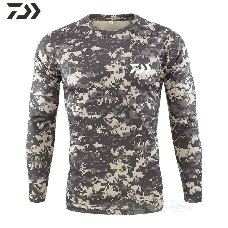 

Daiwa Clothing Fishing Shirt Camouflagel Breathable Quick Dry Fishing Clothes Long Sleeve Hiking Sweatshirt Men Tactical Outdoor