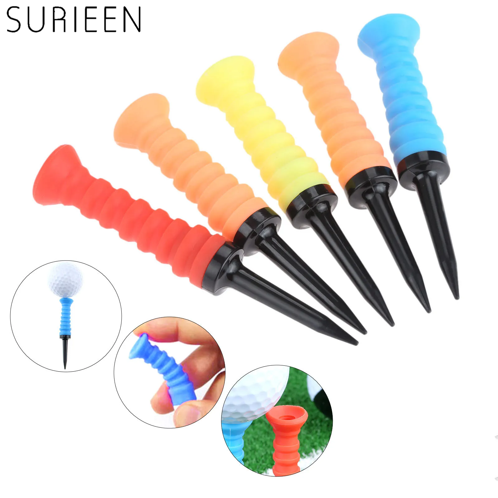 5 шт./пакет колышки для гольфа 82 мм резиновая эластичная футболка Гибкий верх