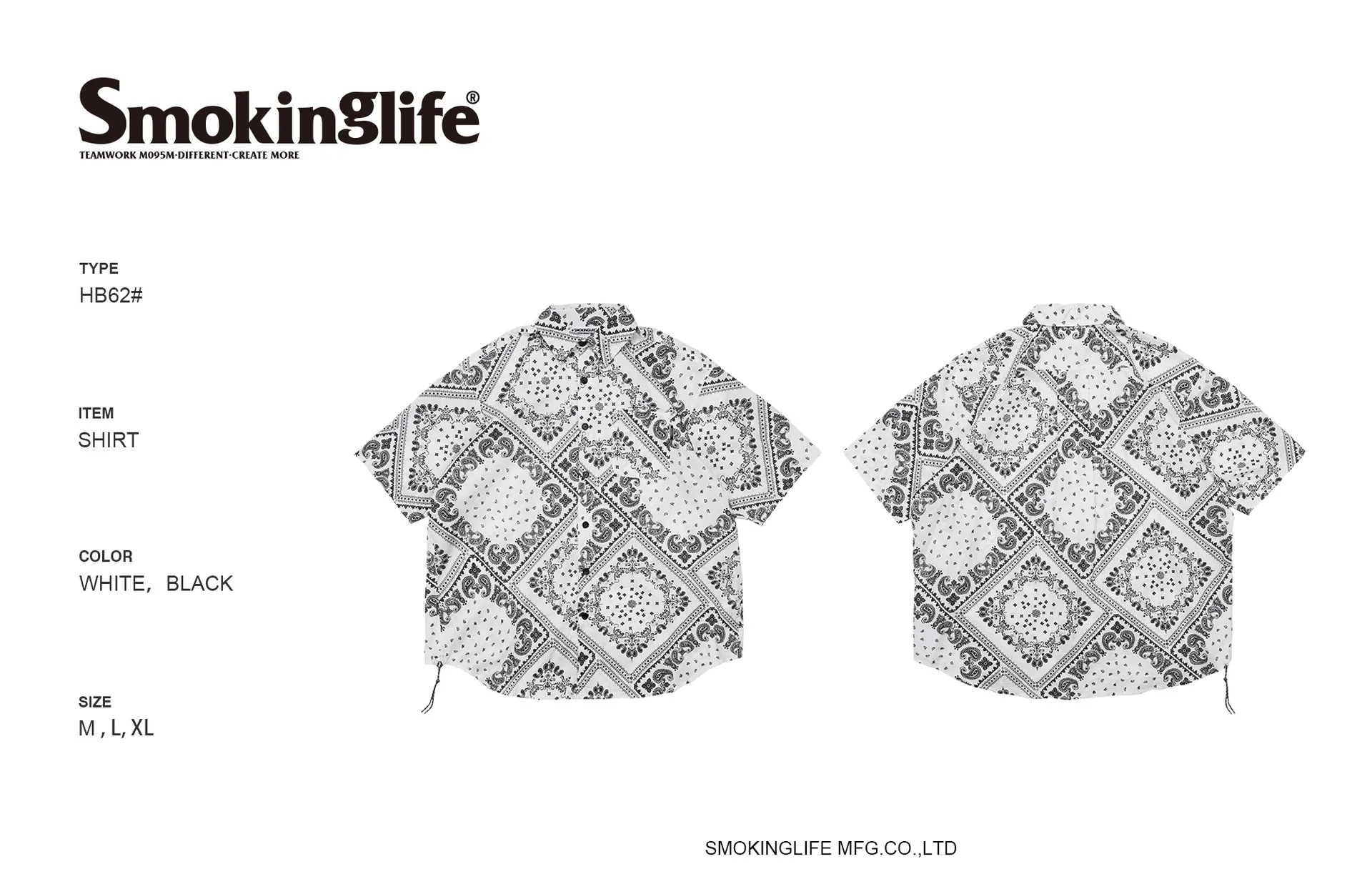 

Smokinglife men's 2021 cashew flower print loose short sleeve shirt tide wash casual loose shirt