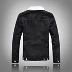 Модная зимняя джинсовая куртка, черное пальто большого размера из плотной овечьей шерсти, Мужское пальто большого размера, плюшевое плотное осеннее пальто