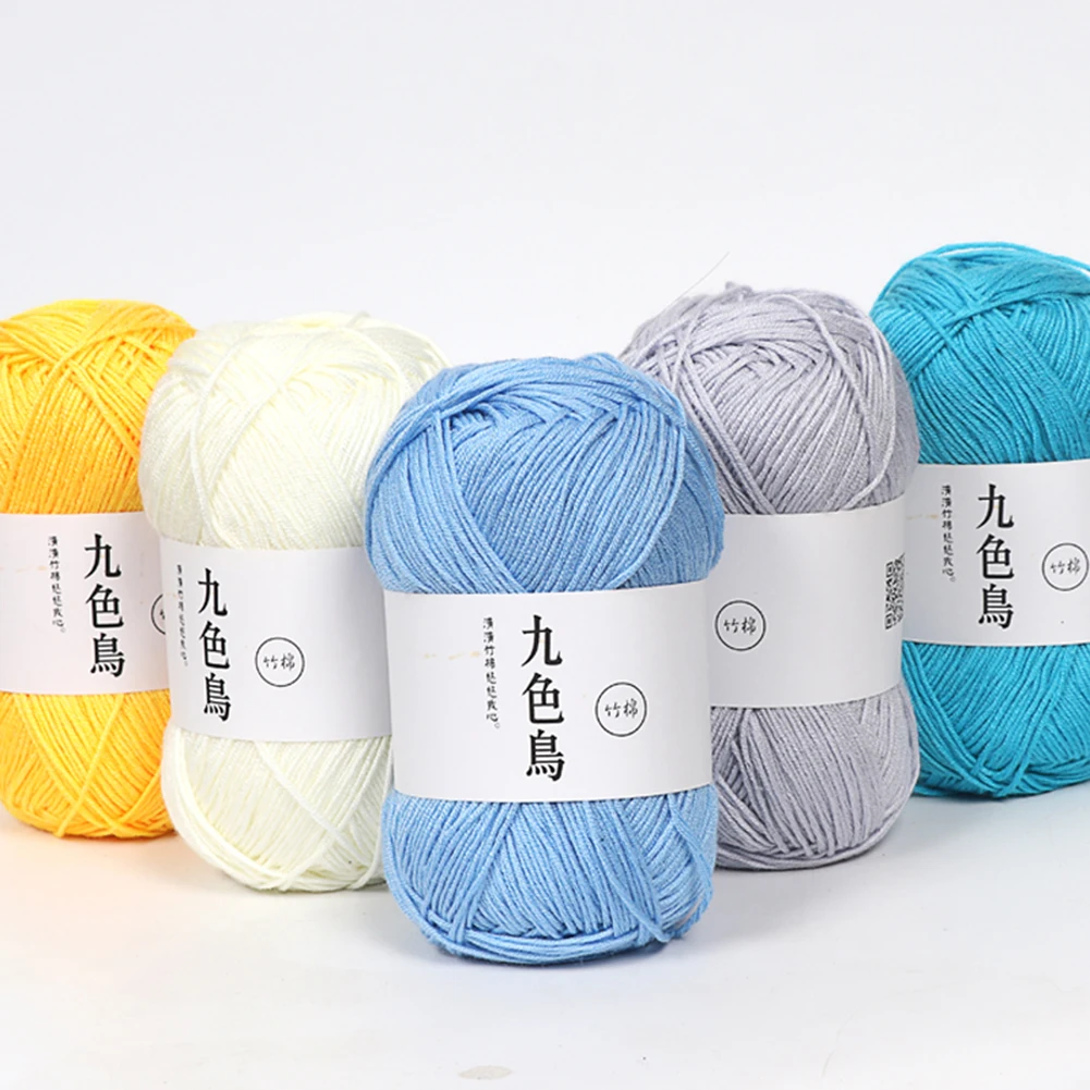 

Six Strands Tencel Bamboo Cotton Rope DIY Knitting Weaving Crochet Knitwear Twine Thread Yarn Cord for Baby Scarf Sweater