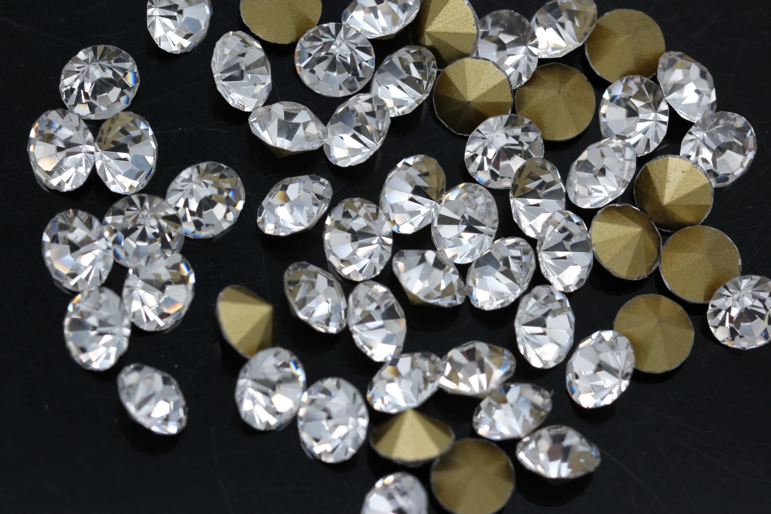 Горячая SS1 SS47 ясно чешского хрусталя для дизайна ногтей Стразы конус Круглый с