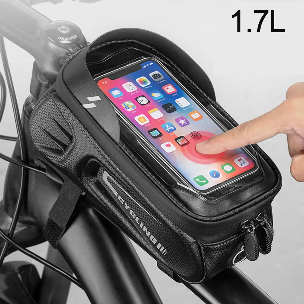 

Bike Bag Waterproof Touch Screen Cycling Bag Top Front Tube Frame MTB Road Pack Bicycle Bag 6.5 Phone Case Bike Accessories