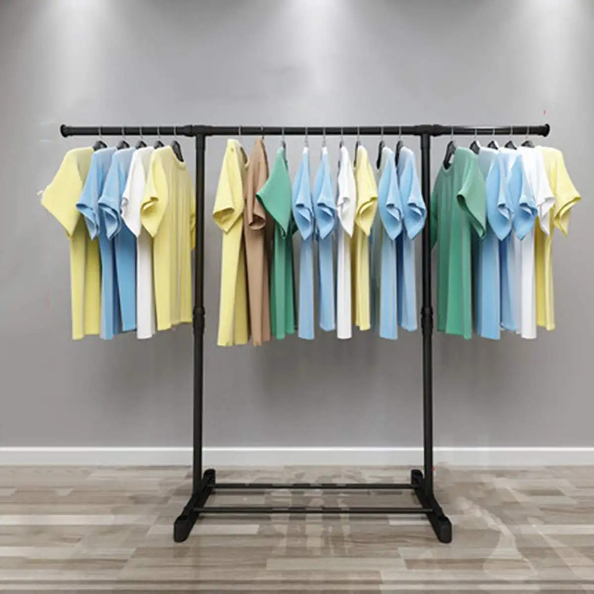 

Best Selling Coat Rack Metal Simple Assembly Removable Wheeled Bedroom Clothes Hanger Drying Clothing Rack