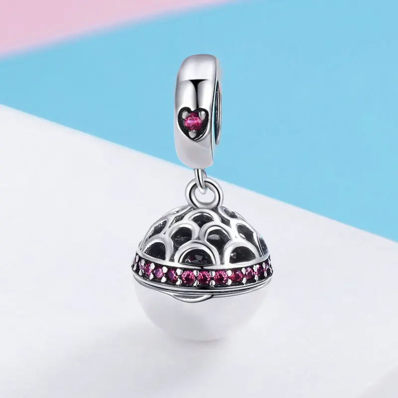 FURUYA 925 пробы Серебряный Любовь Подарочная коробка болтающийся мяч Шарм 4 цвета CZ талисманы подходят Pandora браслет бусины ювелирные изделия