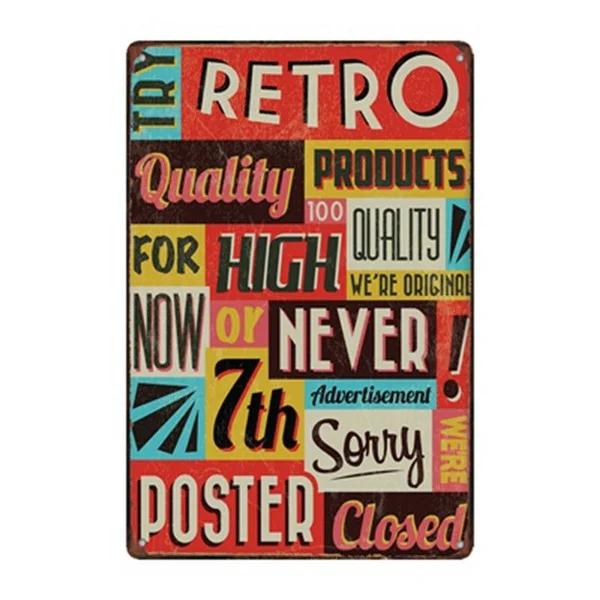 

Metal Tin Sign retro poster Decor Bar Pub Home Vintage Retro Poster