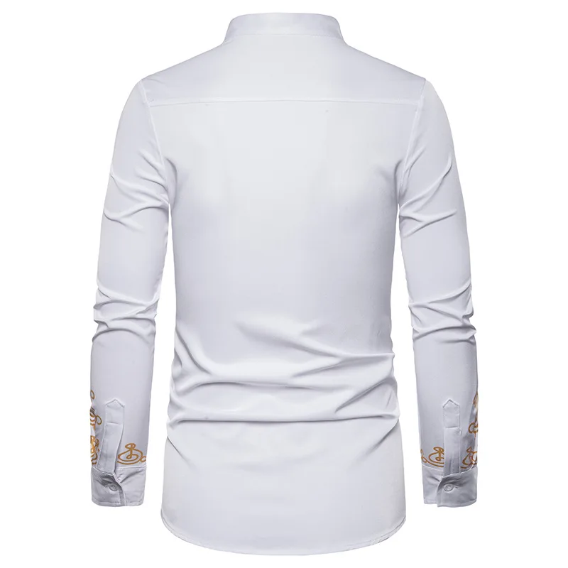 Повседневная рубашка мужская одежда Рубашки Африканский стиль chemise homme модные camisa masculina Фитнес рубашка с принтом