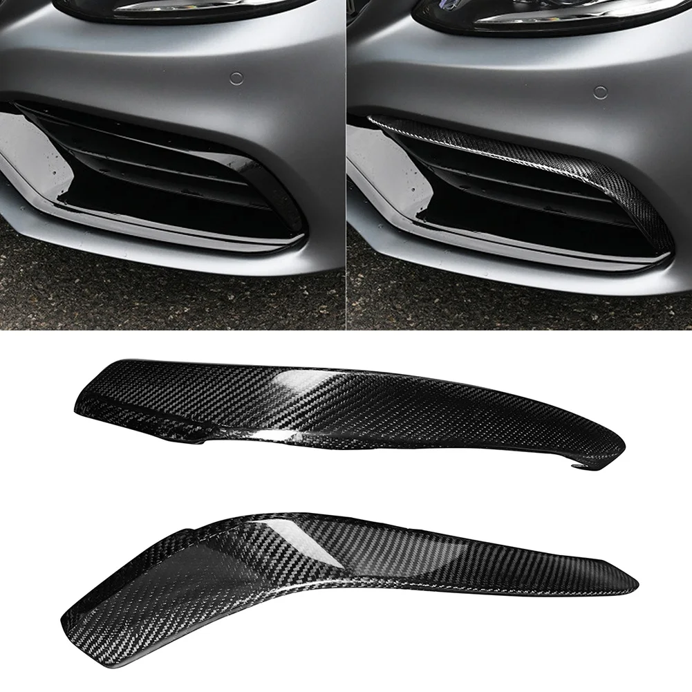 

1 пара, решетки для вентиляционного отверстия переднего бампера из углеродного волокна для Mercedes-Benz W205 S205 C63 C63S W218 CLS63 GLA45 GLS63 GLC43 2015-2020