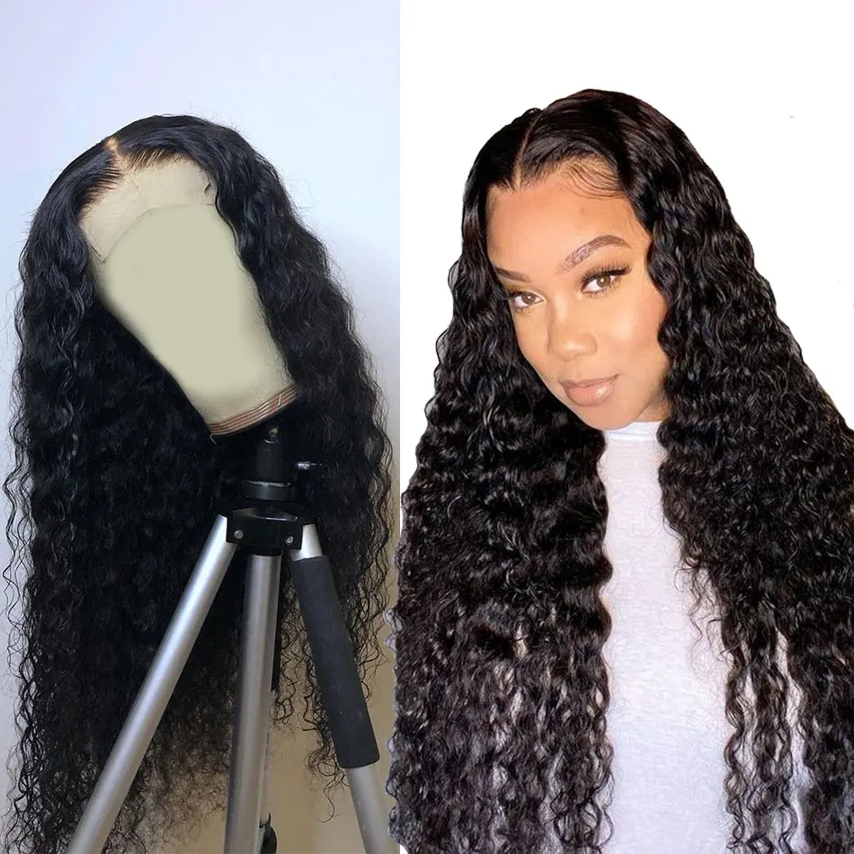 Recifeya Indian Deep Curly Lace Wig 100% Human Hair Lace Wigs 30'' Deep Wave Lace Wig Remy Curly Human Hair Wig Natural Hairline