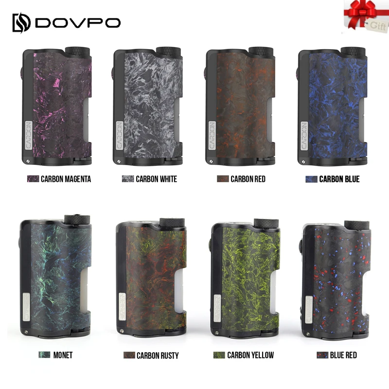 Оригинальный DOVPO Topside Dual Carbon Squonk Box Mod с чипом YIHI двойной батареей 18650 макс. 200 Вт vs Drag