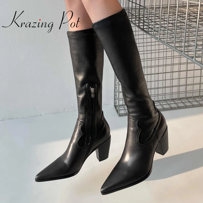 

Ботинки-челси из коровьей кожи на высоком каблуке, с пряжкой