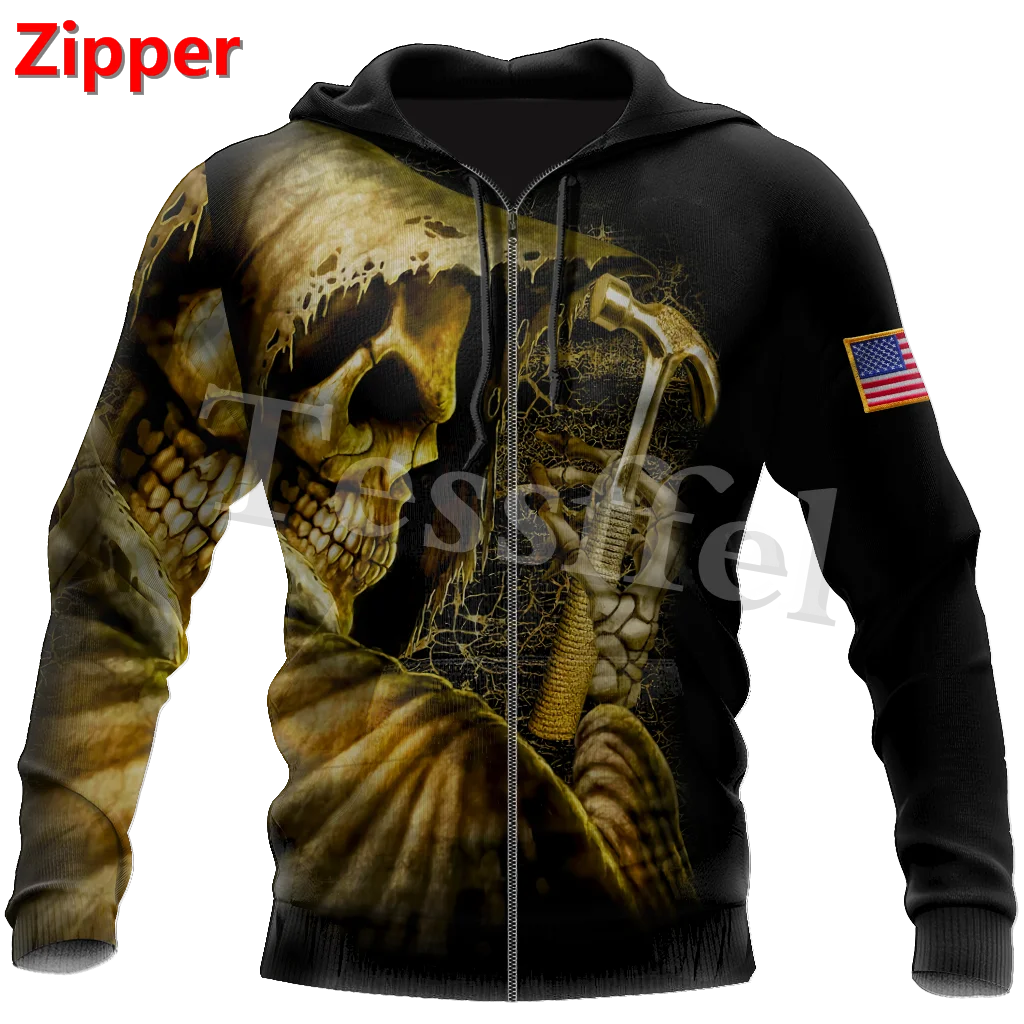 

Tessffel Skull Roofer Worker 3D Printed New Fashion Harajuku Men's Hoodies Sweatshirt Creative Casual Zipper Jacket Style-8