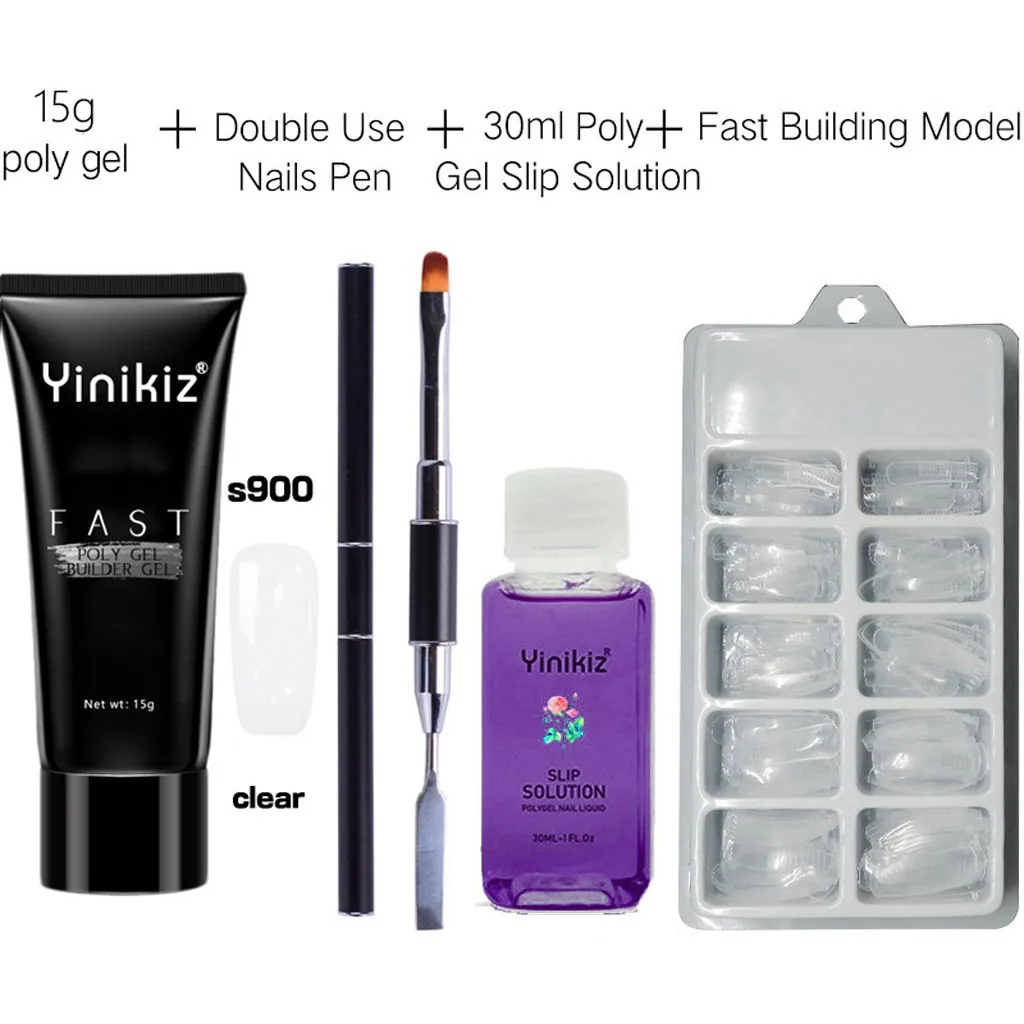 Поли гель Ложные жидкие Типсы для наращивания ногтей двухконфорочная вафельница